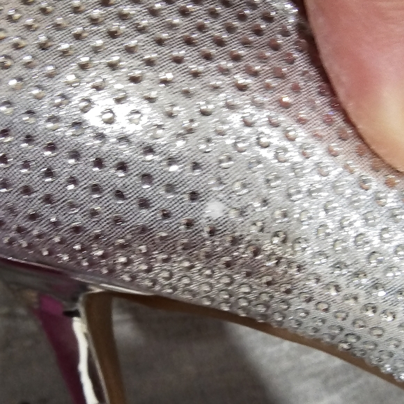 jessica simpson lindiza rhinestones sparkly silver heels new size 8 - Picture 4 of 10